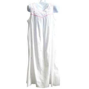 VTG Claires Rose 100 Cotton Floral Emb Maxi-Gown-Cottagecore/Victorian/Boho/ XL